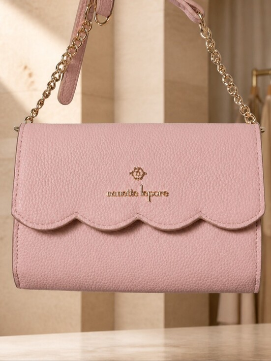 Nanette Lepore Handbags - Nanette Lepore Ruthie Scallop Flap Wallet On A Chain in pink